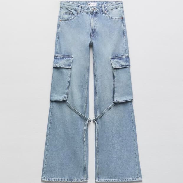 자라 zara jeans trf cargo 미드라이즈 카고팬츠 eu32