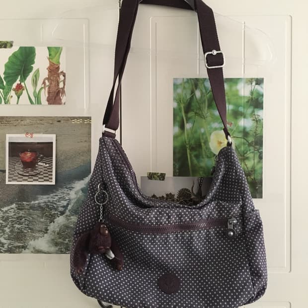 빈티지 키플링 도트 퍼플 포도 크로스백 희귀 보라 연두