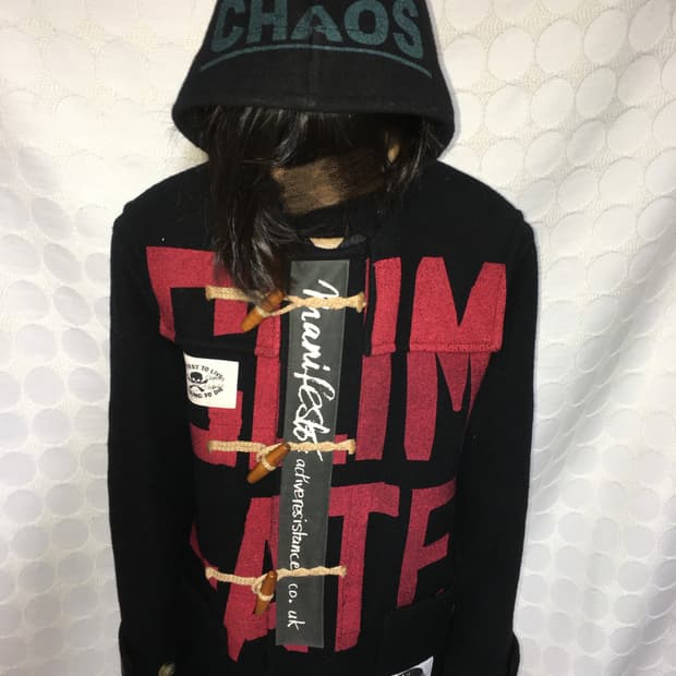 vivienne westwood chaos슬로건 울 코트