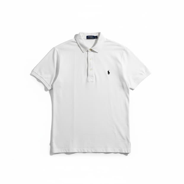 폴로 랄프로렌 화이트 반팔 카라티 M