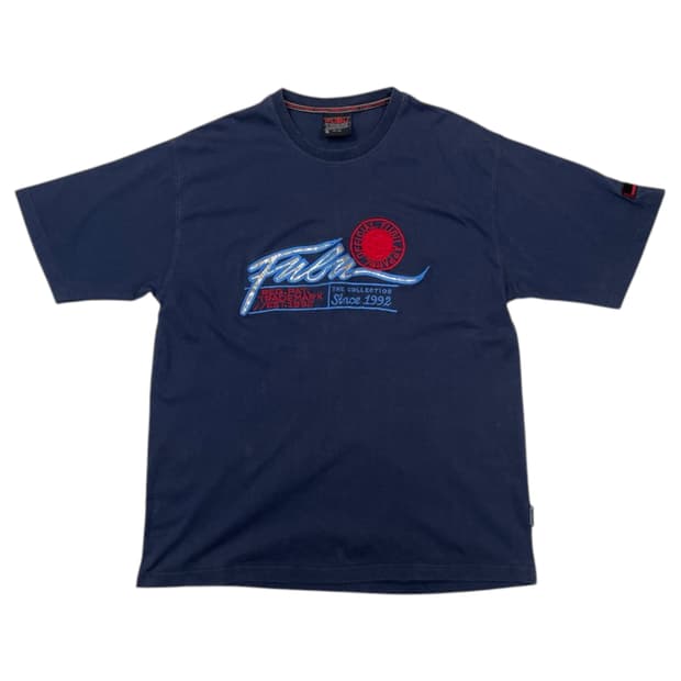 FUBU 네이비 90s 올드스쿨 자수 반팔 티셔츠 XL