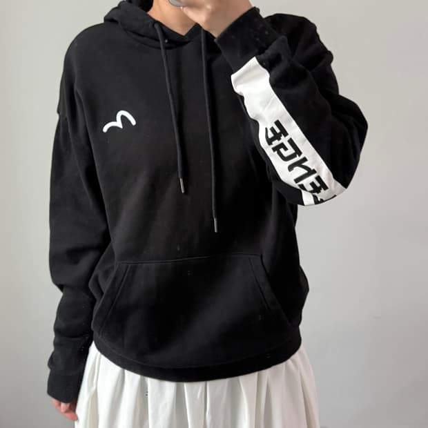 [L] 에비수 블랙 후드티