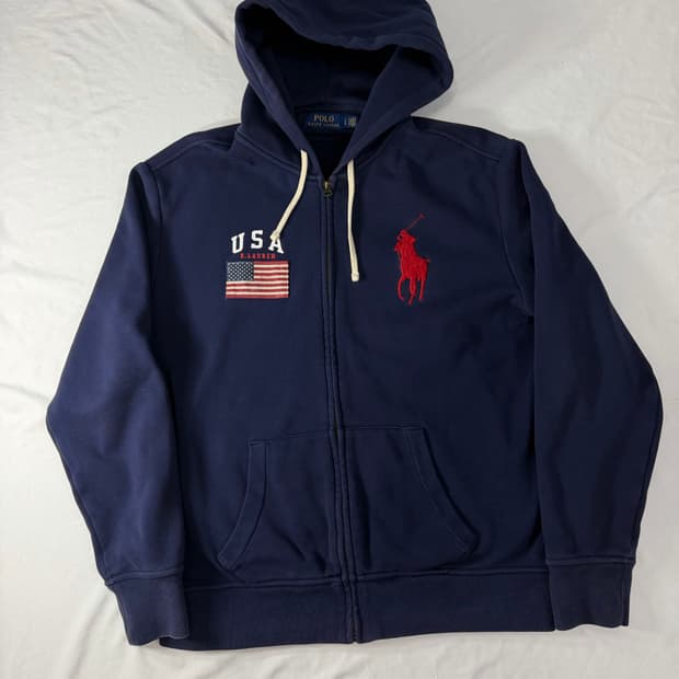 폴로 랄프로렌 빅포니 성조기 후드집업 