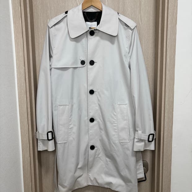 산드로옴므 벨티드 트렌치코트M/아이보리