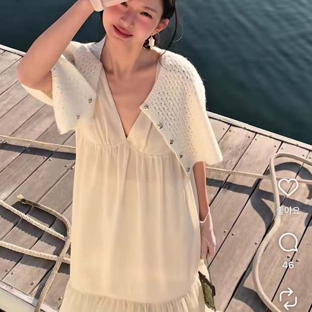파르벵 벨로라 쉬어 원피스 베이지 새상품