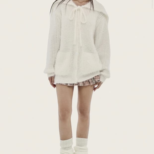클리시어 바닐라 푸딩 퍼 가디건 미개봉 새상품