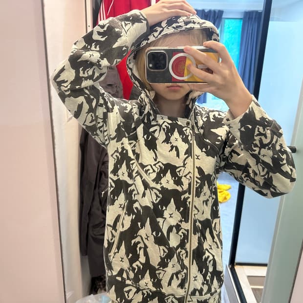 고양이 후드집업 빈티지