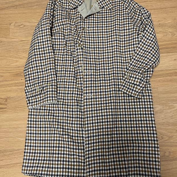 아나토미카 리버서블 발마칸 코트 싱글 래글런 건클럽 체크 울 트위드