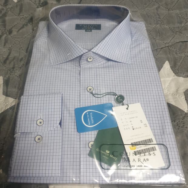 (새상품) 카운테스마라 워시블 깅엄체크 셔츠 블루 (110)