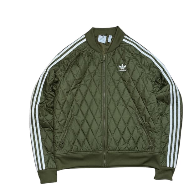 아디다스 카키 퀄팅 점퍼 자켓 깔깔이