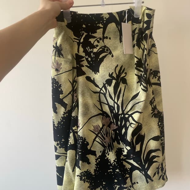 teak 스커트 arc silk print skirt