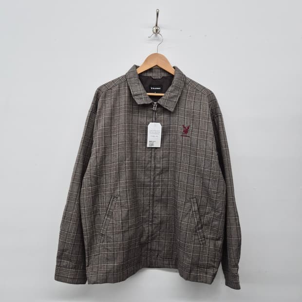 플레이보이 체크 패턴 자켓 점퍼 남성 XL