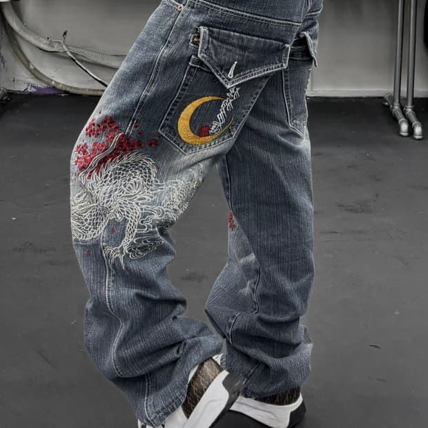 도그타운 오리엔탈 드래곤 데님팬츠