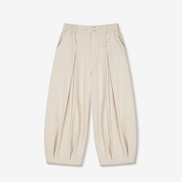 앵글런 Unbalance Long Tuck 벌룬팬츠 아이보리