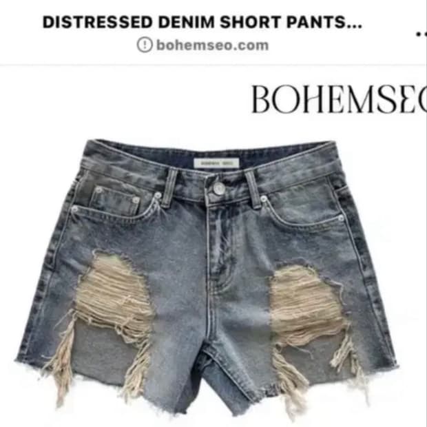 보헤미안서울 DISTRESSED DENIM SHORT PANTS