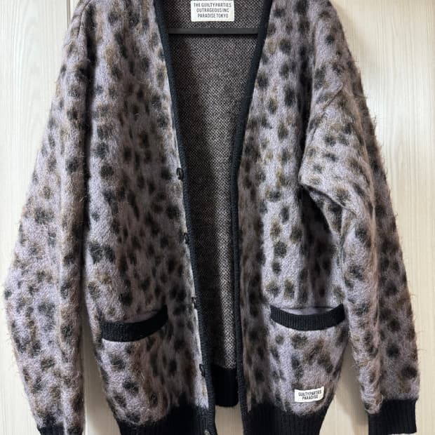 와코마리아 레오파드 모헤어 니트 자카드  M사이즈