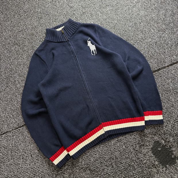 폴로 랄프로렌 빅포니 램스울 풀집업 니트 3223