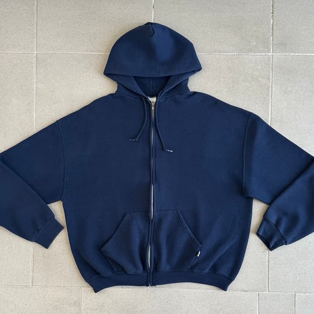 00s 빈티지 러셀 후드집업 네이비 XL