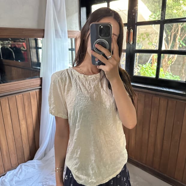 ISSEY MIYAKE ME crinkle tee