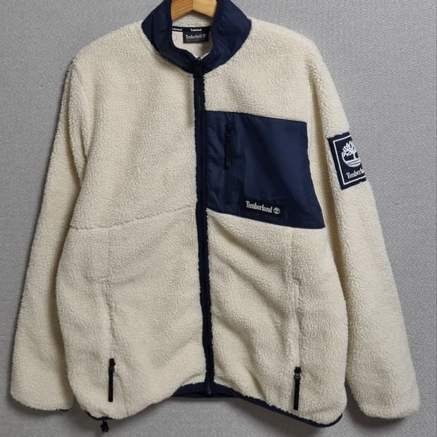 L ) 팀버랜드 아이보리 후리스 플리스 집업