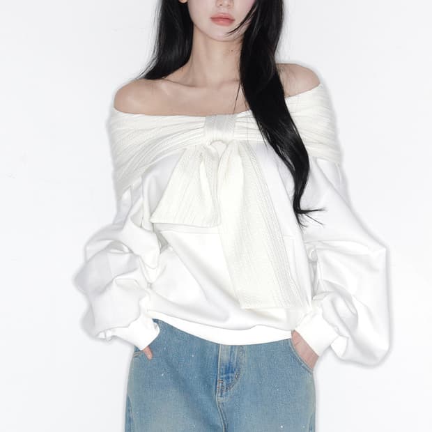 더티스 리본후드 화이트 봄버전