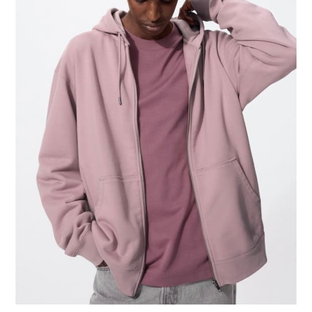 (구해요) 유니클로 스웨트풀집파카 (후드집업) 핑크 