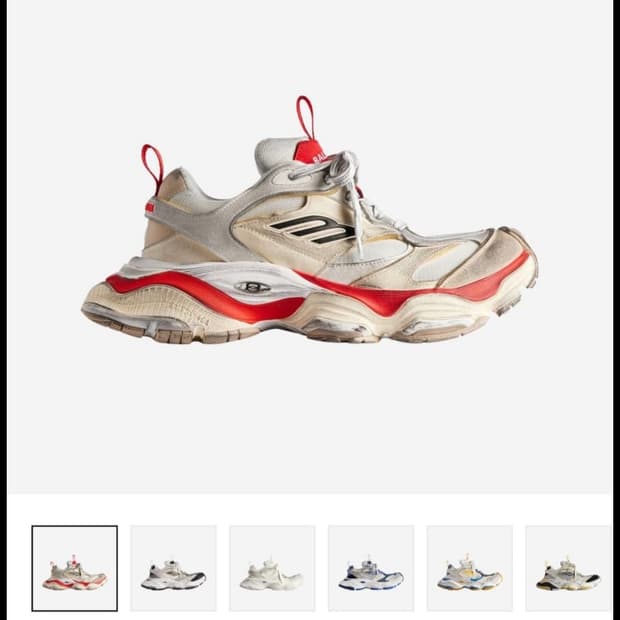 (42)발렌시아가 카고 스니커즈 레드