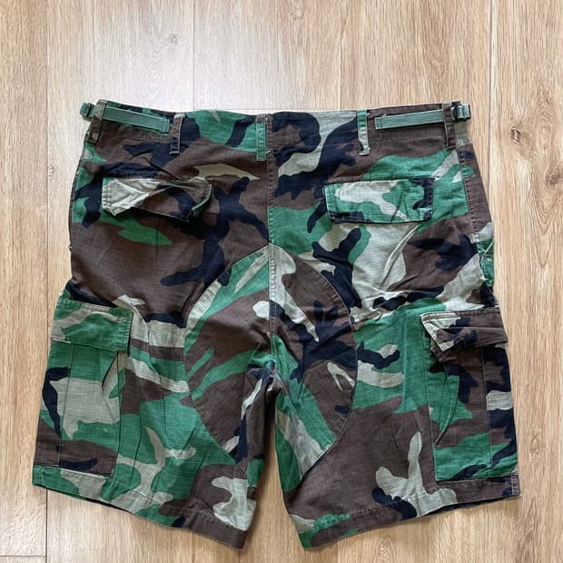 USA 우드랜드 BDU 립스탑 카고 쇼츠 반바지 - 엉덩이 2중 덧댐