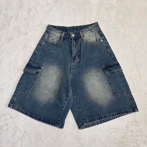 (M)여성 데님 카고 반바지 버뮤다 팬츠 