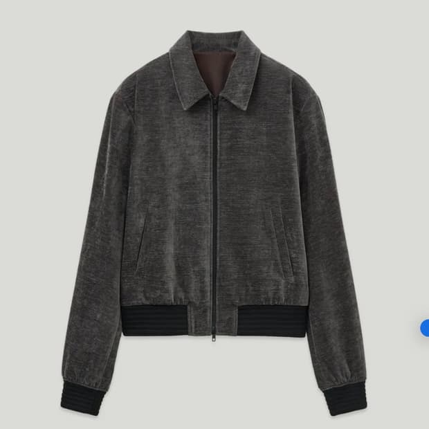 엘무드 스모킹 벨벳 블루종 자켓 미드나잇 그레이(정가258,000)