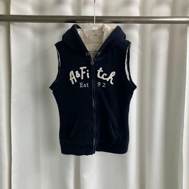 아베크롬비 네이비 후드 조끼 XS
