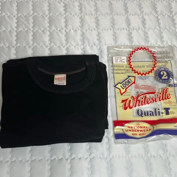 화이츠빌 반팔티 블랙 L 새상품 2pack