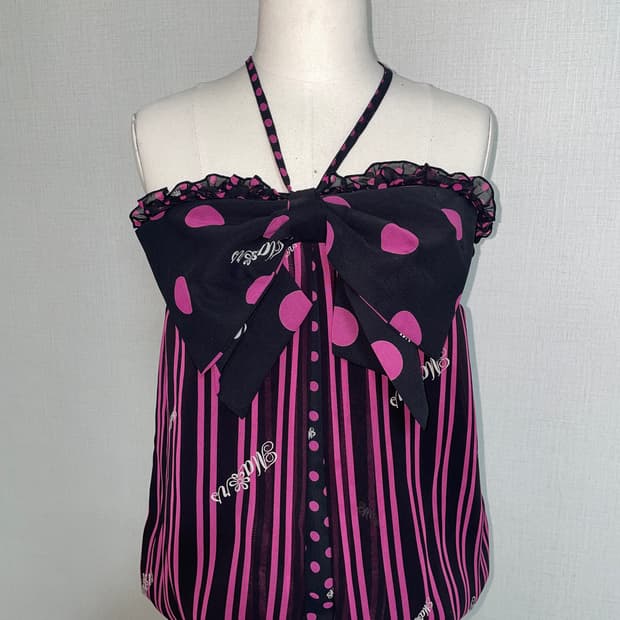 Ma*rs 마즈 홀터넥탑 원피스 블랙핑크 갸루 히메