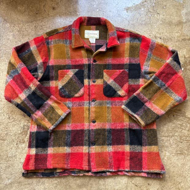 80s Melton 울 워크 셔츠 재킷