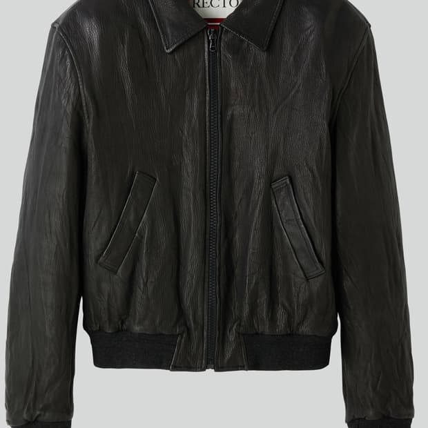 렉토 벤 크링클 레더 점퍼 M