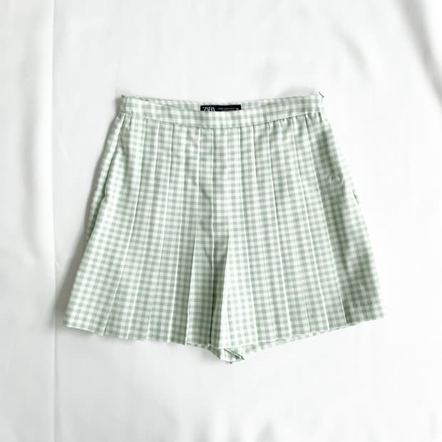 Zara ♥ 민트 체크 치마바지