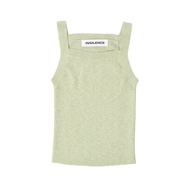 인사일런스 니트 브라탑 슬리브리스 탑