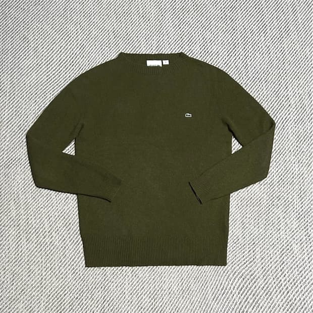 [L] Lacoste 라코스테 우먼즈 카키 울 니트