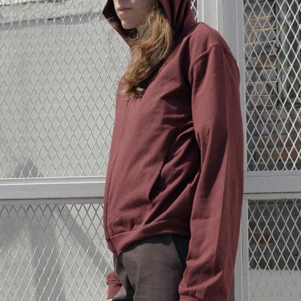 Mudule lounge hoodie zipup (burgundy)