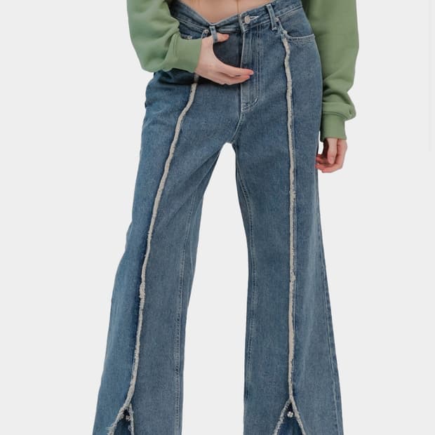 키시닝 denim line play bootcut blue 부츠컷 데님