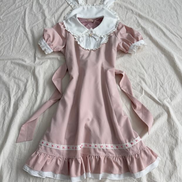 양산형 지뢰계 토끼귀 카라 원피스(새상품)