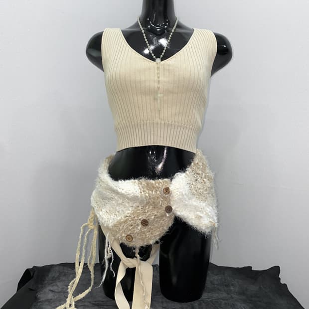 Back-Cross Rib Knit Tank Top