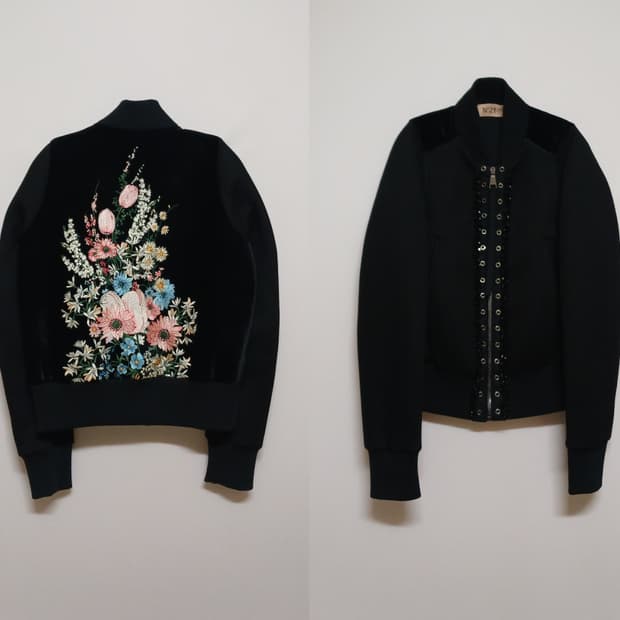 넘버투애니원 N21 자수 비즈장식 봄버 자켓