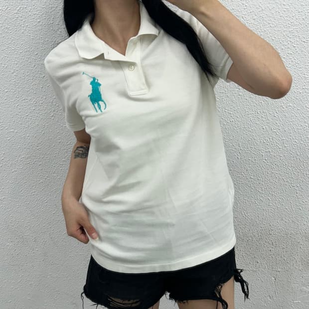 폴로 랄프로렌 민트빅포니 화이트 pk반팔 M