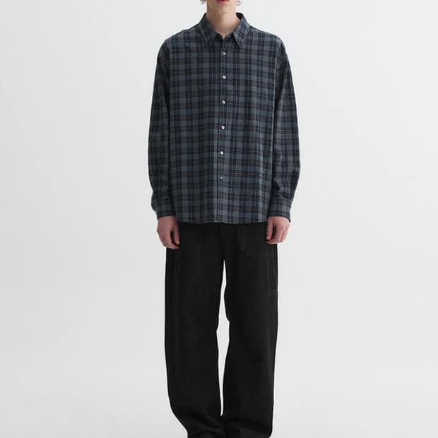 파브레가 오르카 체크 셔츠 (딥 블루, 4)