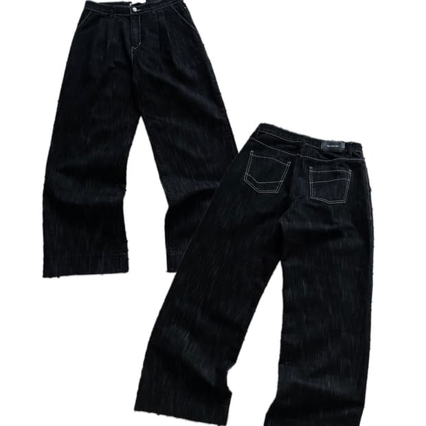 마조네 흑청 생지 데님팬츠