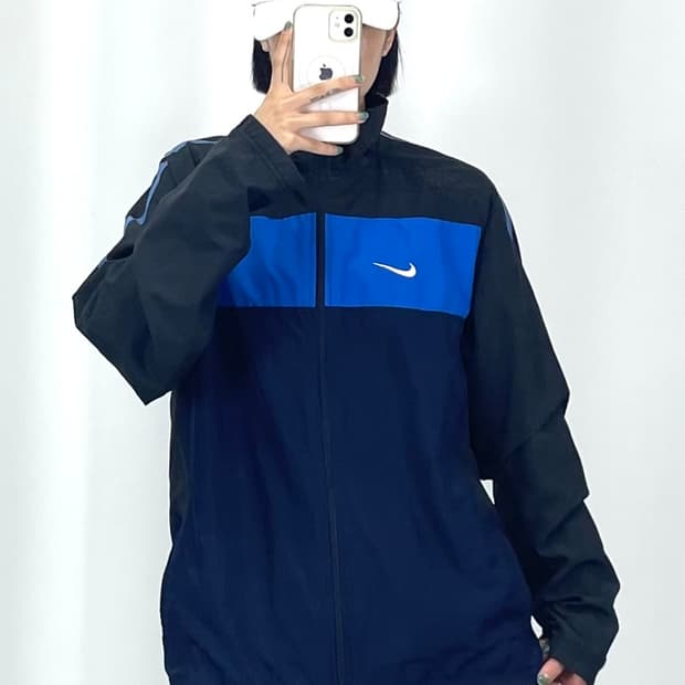  [L]나이키 블루네이비 바람막이 자켓  