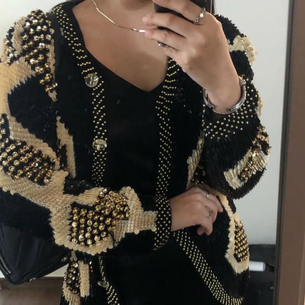 빈티지 시퀸 니트 가디건