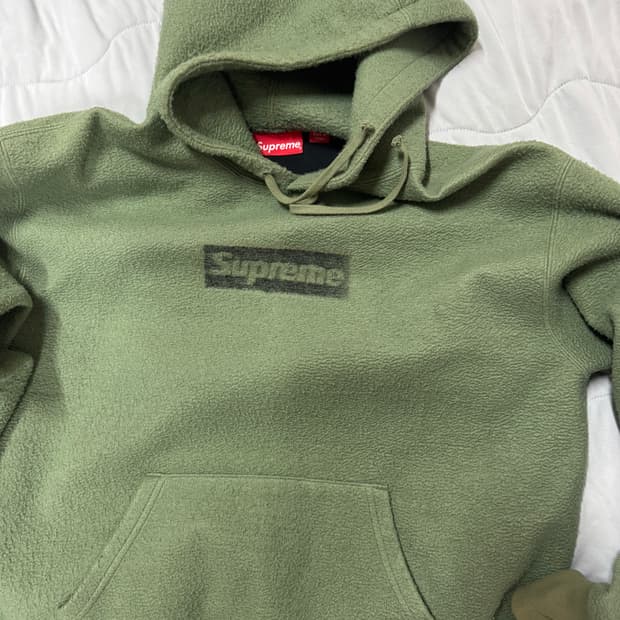 슈프림 인사이드 아웃 박스로고 후드 스웨트셔츠 라이트 올리브 - 23SS