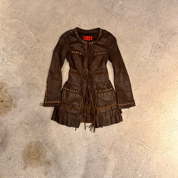 스터드 양가죽 자켓